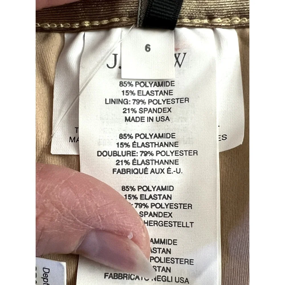 J Crew size 6 metallic gold glamorous strapless  front zip bodysuit brand new - Picture 5 of 6